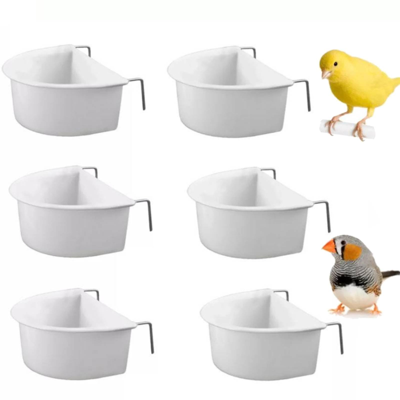 2x D-förmige Vogelfutterschalen Grün - Platzsparend & Praktisch Für Papageien, Wellensittiche