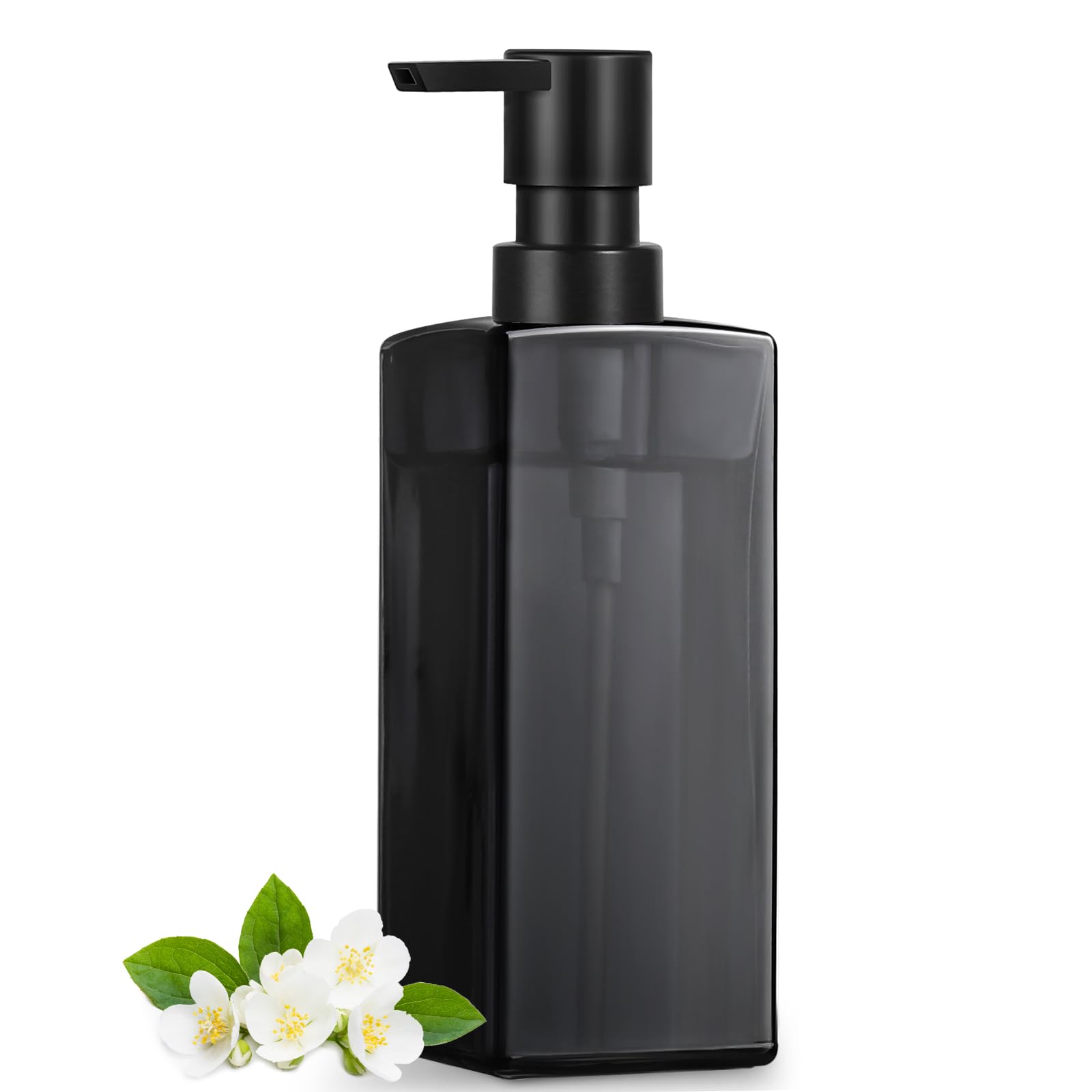 Set Da 2 Dispenser Per Sapone In Vetro Nero Opaco Da 350ml | Erogatori Per Cucina E Bagno Con Etichette | Design Moderno E Sostenibile - 5