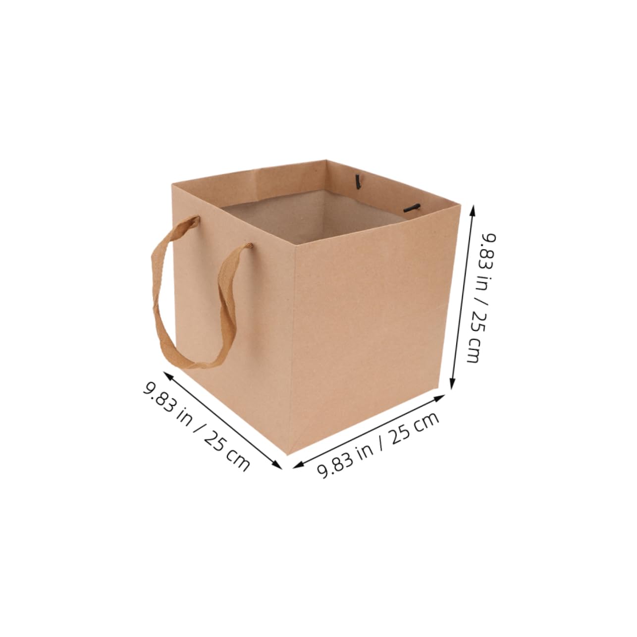 PRETYZOOM Bolsas de Papel Cuadradas con Asas 25x25x25 Cm para Flores Pasteles Bodas 10 Unidades
