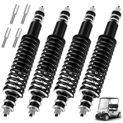 EZGO Shocks EZGO Golf Cart Front and Rear Shock with Heavy Duty Coil Springs Shock Absorber Fits EZGO Medalist/TXT 1994+ Gas or Electric OEM# 76418-G01 70928-G01 70248-G01 70324-G01 76419-G01 (4PCS)