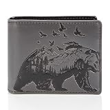 Shagwear - Monederos para Hombre jóvenes diseños: (Oso de montaña/Mountain Bear)