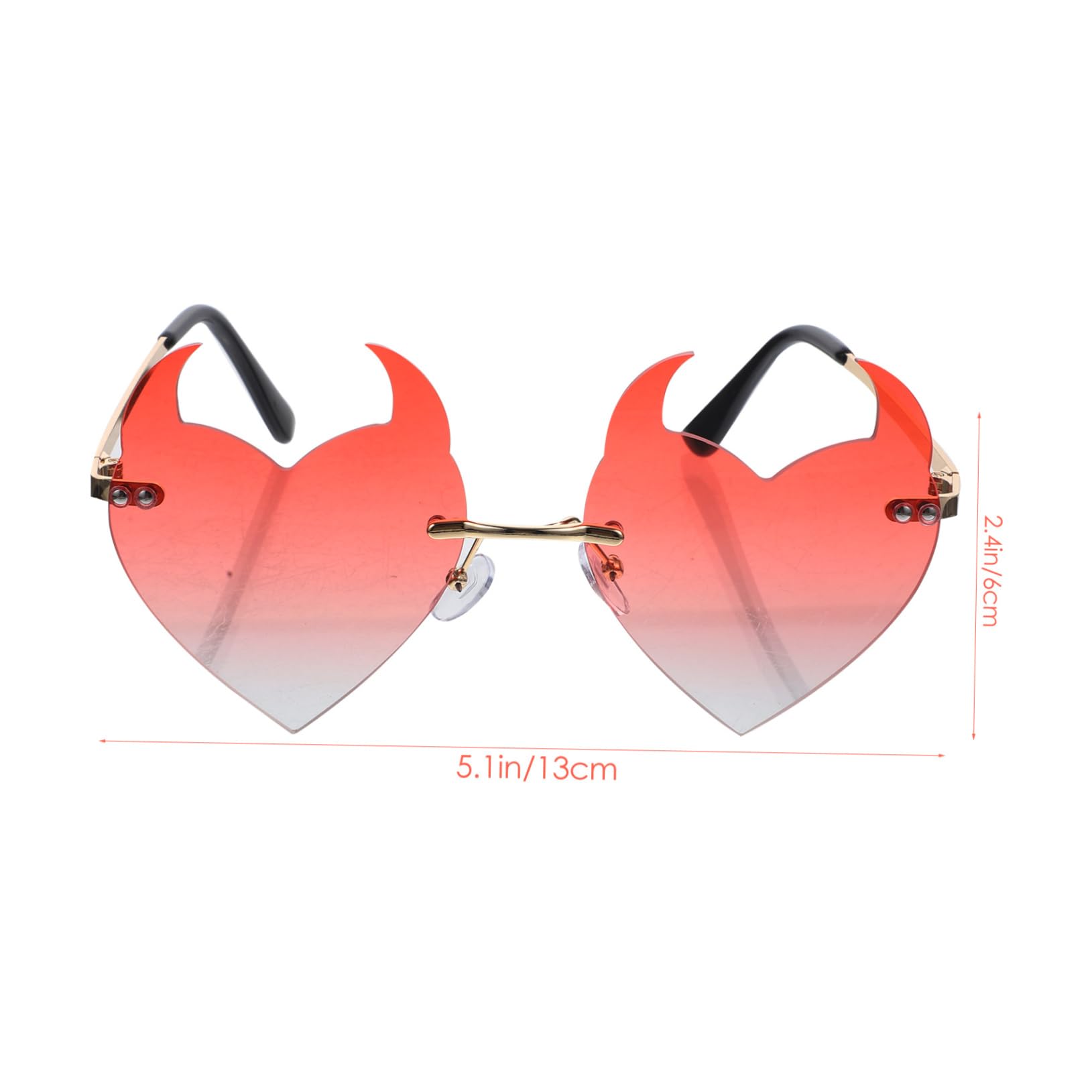 Didiseaon Frameless Heart-shaped Horn Sunglasses Cute Design for Daily and Special Occasions