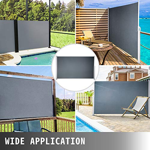 Vevor RETRACTABLE SIDE AWNING 118.5 Retractable Side Awning, Uv 50 118 Inch X 71 Inch Retractable Patio Screen Waterproof, 280 G Thicken Folding Room Divider Wind Screen For Privacy thumb #7