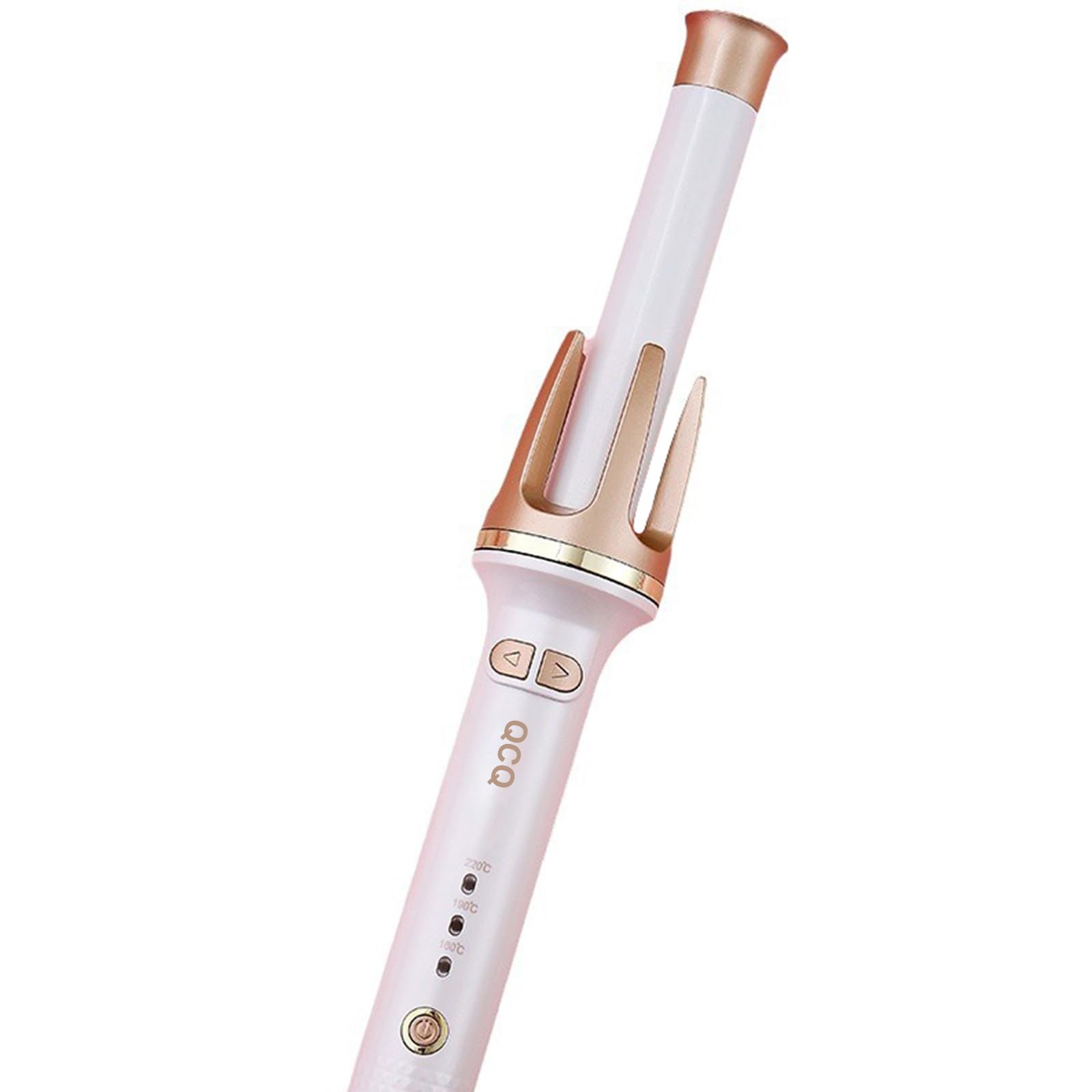 QCQHair Curling Iron 360° Rotation Automatic Curler, 28mm Ceramic Hair Curler, Anti-Scald, Tangle-Free, Portable, Smart Auto Shut-Off, 3 Temp Settings 160-220°C, Includes 2 Pairs of Hair Clips