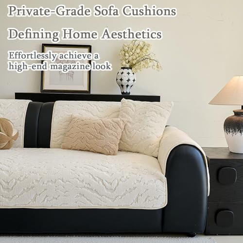 Coussin de canapé antidérapant et lavable en velours de coton