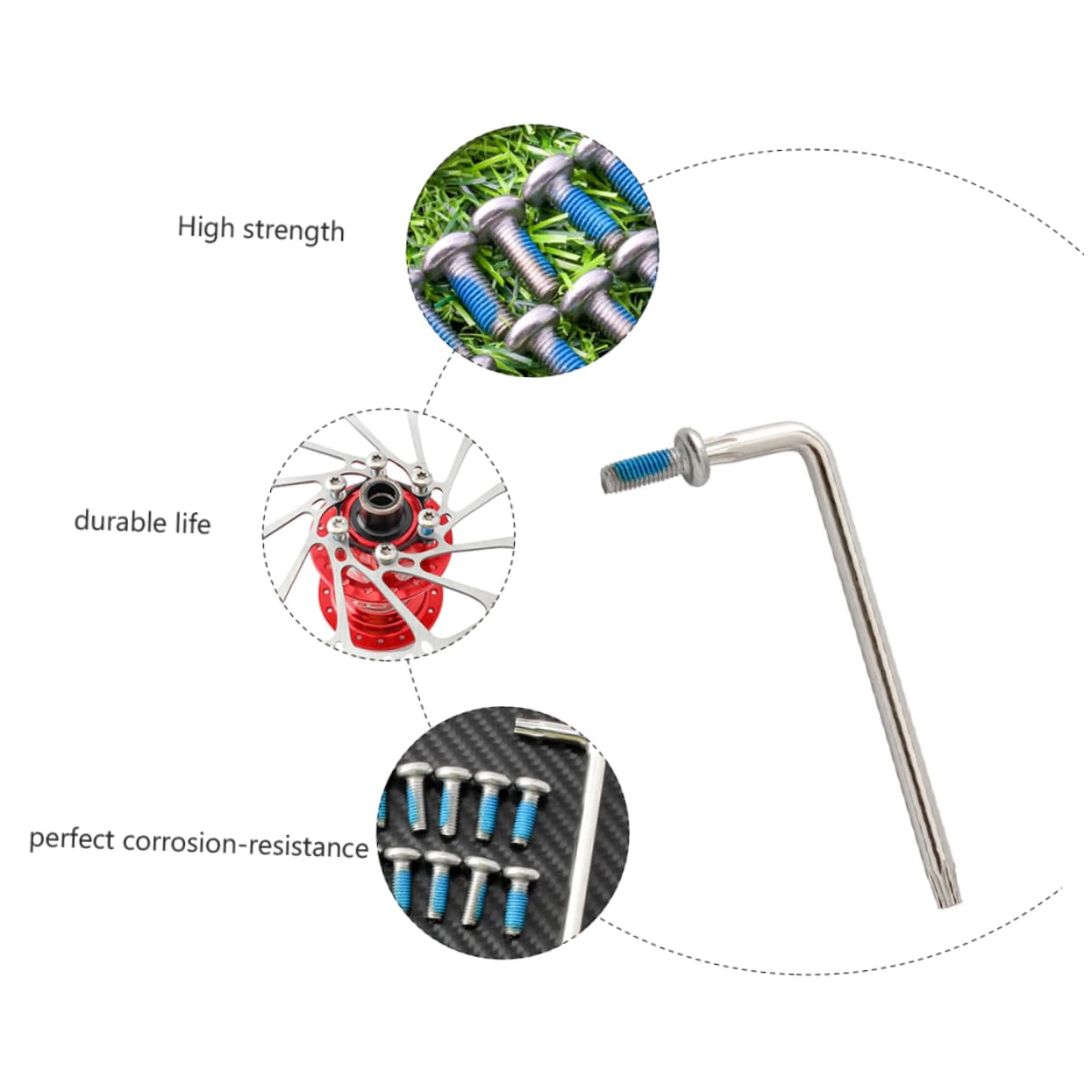 Happyyami 3 Sets Stainless Steel Disc Screw Easy Install for Bike Bicycle Disc Brakes