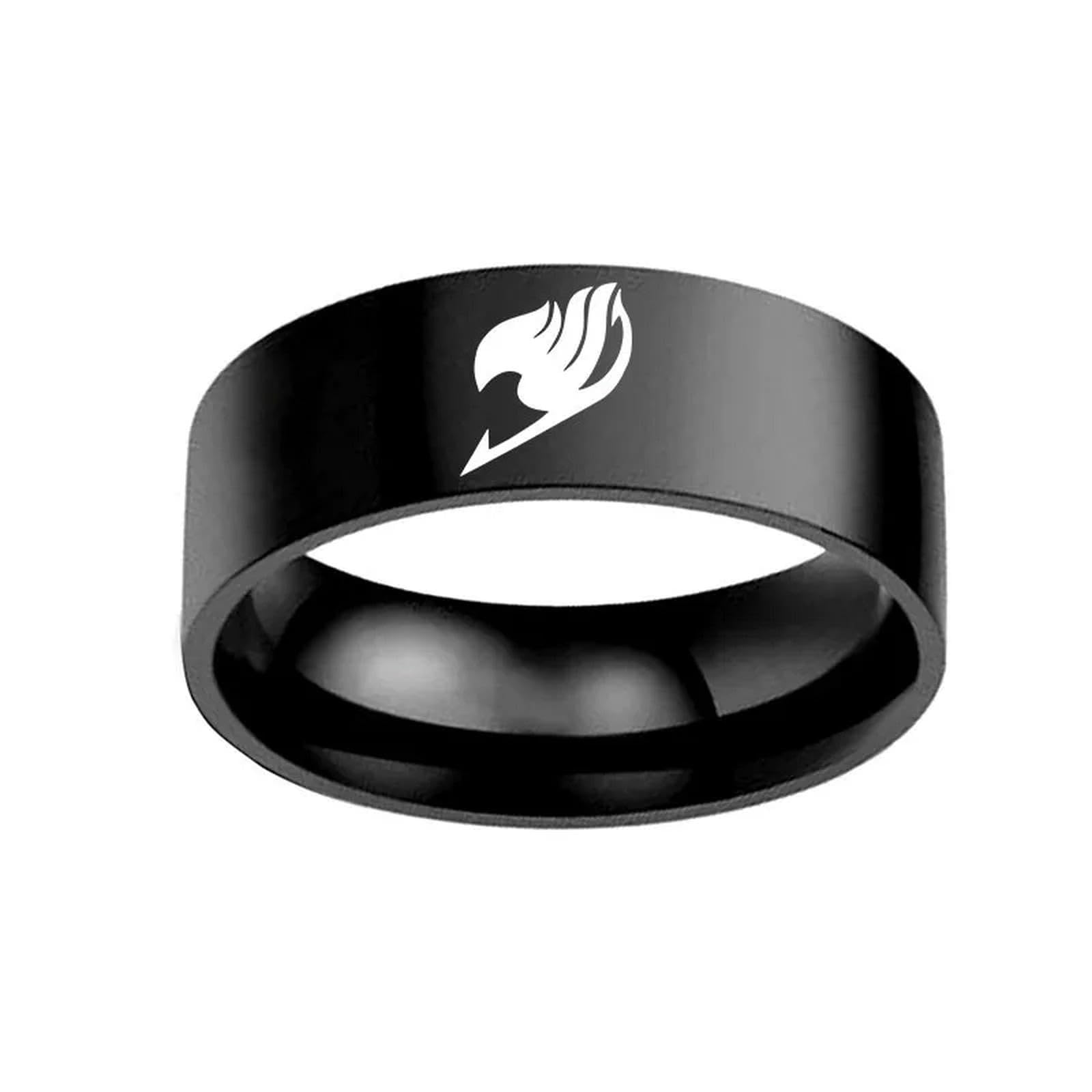 XJruixi Mojygt Fashion Japanese Anime Anime Fairy Tail Ring Tattoo Badge Enamel Cartoon Stainless Steel Rings Cosplay Jewelry Gifts