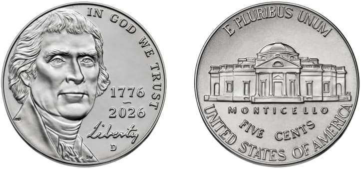 2026 Nickel 250th Anniversary Semiquincentennial Commemorative P & D 2 Coins Set