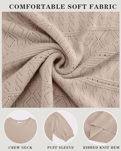 Messic Womens Short Sleeve Sweaters 2025 Summer Casual Crewneck Pullover Tops4