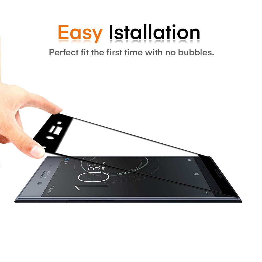 Protezione Per Schermo Sony Xperia XZ In Vetro Temperato 3D Premium – Con Cornice Di Allineamento, Alta Definizione, Anti Impronte (Bordo Nero) - 3
