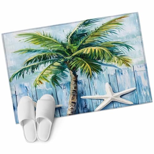 Coastal Beach Entryway Rug 2x3 Area Rug Washable Indoor Doormat