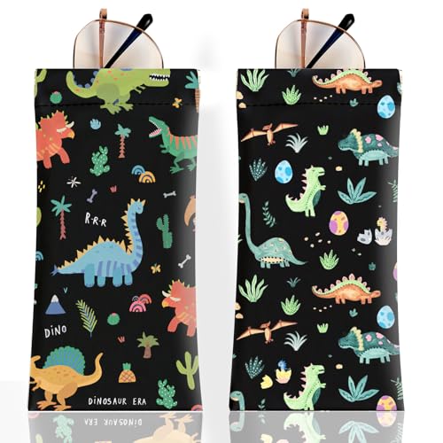 Image of Anikathy 2Pcs Sunglass Eyeglass Glasses Case Soft PU Leather with Cleaning Cloth Cute Glasses Pouch Bag for Men Women Girs
