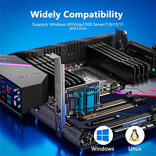 Pcie Network Card 2.5Gbase-T Gigabit Ethernet Card Pci Express Network Adapter Rj45 Lan Controller For Desktop Pc Support Windows 10/8/7 And Linux #TOP5