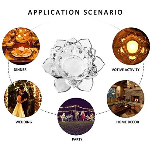 Mirakii Glass Lotus Tealight Candle Holder – Crystal Clear Decorative Diya for Home, Festive Decor, and Gifting Pack of 1 - Image 5 thumbnail