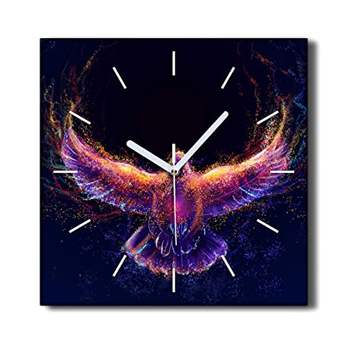 Horloge murale décoration toile le salon au motif oiseau moderne 30x30