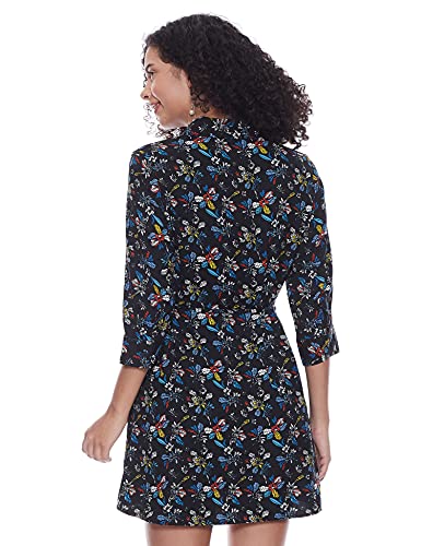 Image of Easybuy Women's Rayon A-Line Below The Knee Casual Dress (SU21AC02LW Black XS)