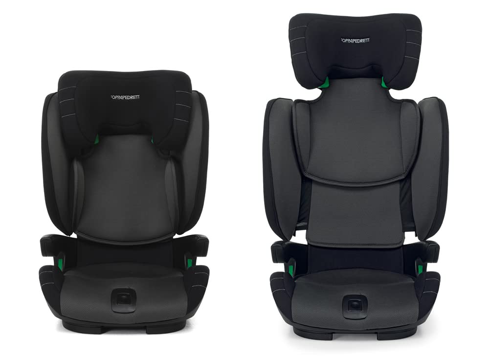 Foppapedretti Seggiolino Auto Skill I-Size, per bambini da 100 a 150 cm di altezza, 3-12 anni, conforme ECE R129, Fissaggio Dualfix (Isofix e non), Protezione Impatti Laterali, Nero