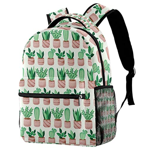 Sac à dos de voyage avec porte-bouteille intégré motif cactus M