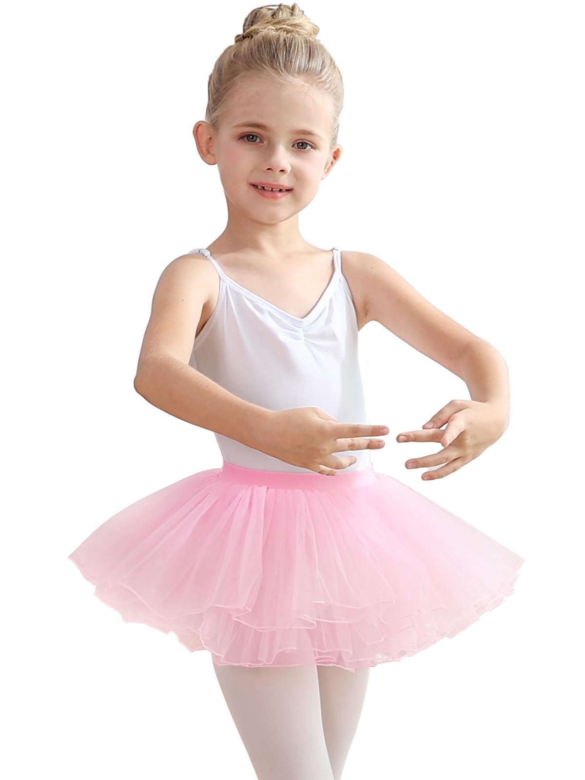 Tanzdunsje Ballett-Tanzröcke für Mädchen 4-lagige Tüll-Tutu Geburtstagsprinzessinnen-Party