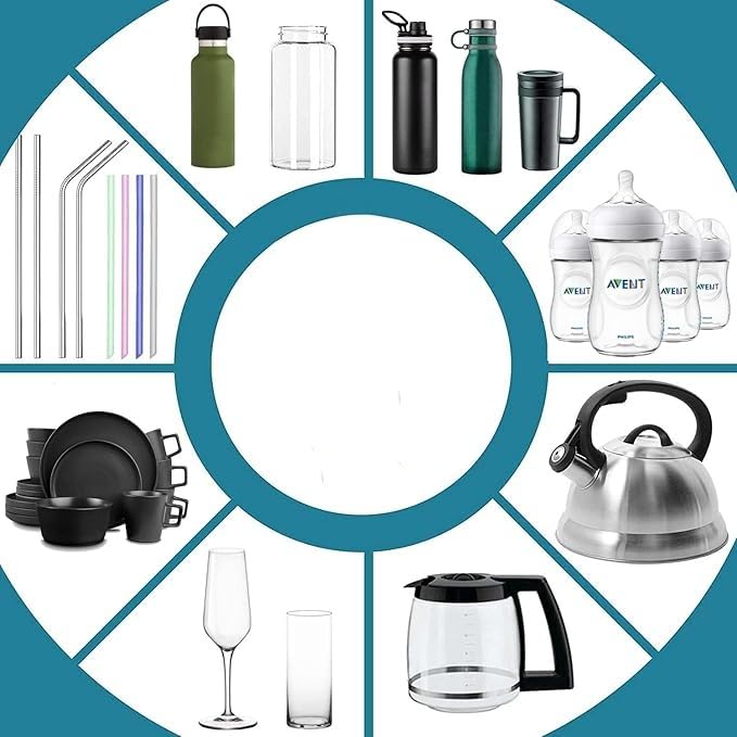 Image of Cleaning Brush‌, Effortlessly Deep-Clean Bottles, Travel Mugs and Glass Jars. Bottle Sponge Brush Cleaning Set Includes 1 Ergonomic Handle + 5 Quick-swap Sponge Heads.