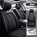 rasiarpio for Peugeot 108 206 207 208 301 307 308 Car Seat Covers Full Set Waterproof Leather Front Rear Seat Automotive Protection Cushions - CT08 Black
