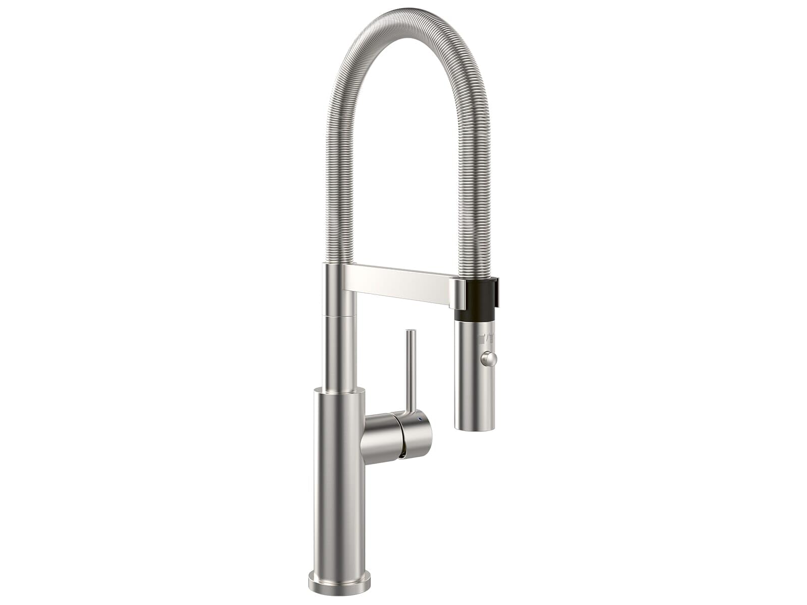 Villeroy & Boch Steel Expert 2.0 grifería de cocina, alta presión, con función de conmutación y desagüe orientable, grifo de fregadero de bajo consumo, altura del caño 170 mm, acero inoxidable
