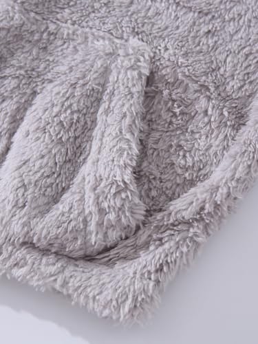 Image of Girls Sweatshirts Quarter-zip Sherpa Fleece Pullover Fuzzy Jacket