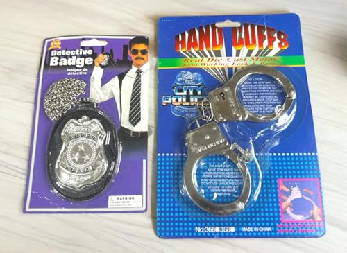Fantasia Kit Policial Algema e Distintivo Luxo Acessórios de policia