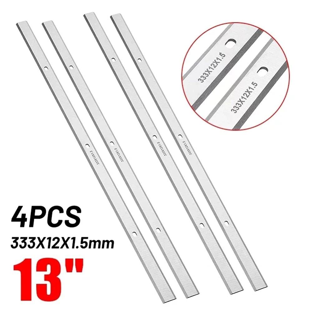 4 hojas de cepillado portátil HSS de 13 '' -1/2 '' para Metabo DH330 DH316 Juego de doble filo adecuado para herramientas eléctricas de carpintería, como se muestra