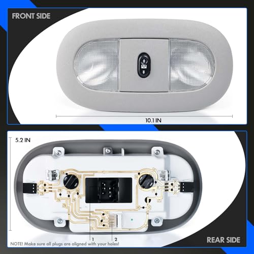 Image of LED Front Overhead Console Interior Dome Map Light w /Sunroof Switch, Gray | Compatible with Ford F250 F350 F450 F550 Super Duty 2008-2010, Replace# 8C3Z-25519A70-AB