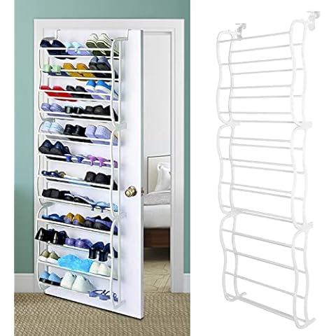 Moclever 36Pair Over-The-Door Shoe Rack, 12 Layers Wall Hanging Closet Shoe Organizer Storage Stand Cover