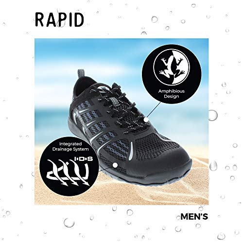 Body Glove Dynamo Rapid Mens Water Shoes(Water Sports, Beach, Outdoor Sneaker, Swimming, River, Hiking, & Kayaking Shoes) Hydro Sport Black and Charcoal Water Shoes4