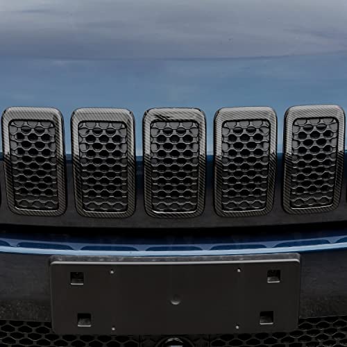 Image of JeCar Grill Inserts for 2019+ Jeep Cherokee (Carbon Fiber Grain)