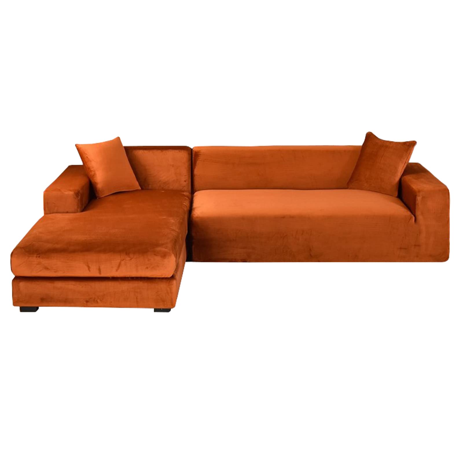 Housses de canapé d angle en L faciles à installer et lavables pour grand 4 places café