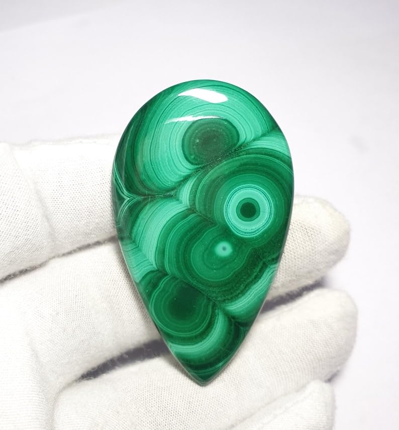 Gemme malachite naturelle GH_NAT_02185 d'exception pour joaillerie et grand cabochon - 4