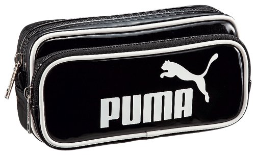 クツワ PUMA エナメルダブルペンケース ブラック 638PMBK