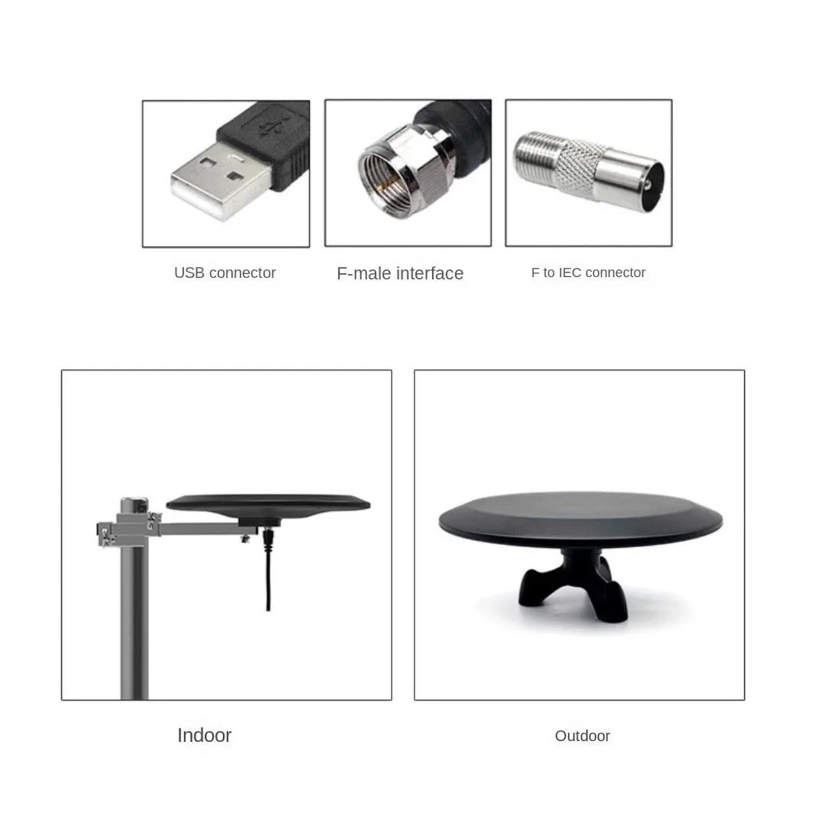 Antenna TV Esterna Con Ricezione Direzionale A 360°, Lunga Oltre 100 Miglia, Migliora La Stabilità HDTV VHF E UHF 4K For Soffitta/camper, Cavo Coassiale Da 39 Piedi Copertura più ampia
