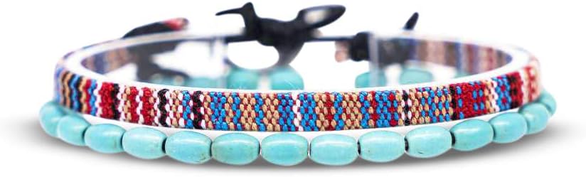 Made by Nami 2 Pcs Boho Surfer Bracelets for Men and Women Waterproof and Adjustable Beach Bracelets for Men and Women Set of 2 Beaded & Braided
