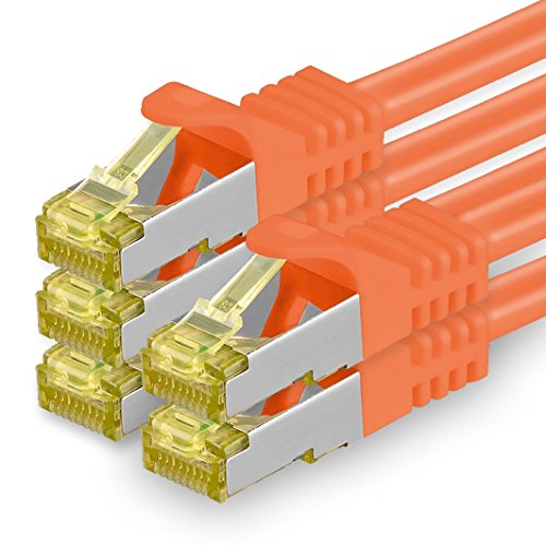 Cat.7 Patch Cable Set, S/FTP (PiMF) Ethernet LAN Network Cables, 10 Gigabits/10000 Mbps, High Speed