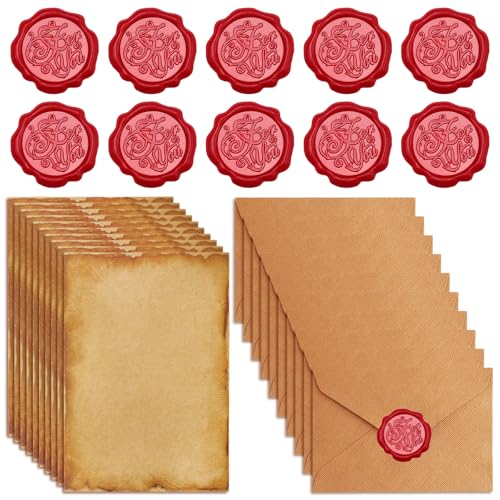 36 Juego De Papel De Cartas y Sobres, Sobres Vintage Papel Antiguo, Sobres Bonitos Con Sello Lacre, Papel De Sobre Valentín Papel De Papelería De Escritura Para Navideño, Cumpleaños,gris zongsexinzhi