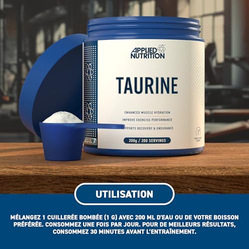 Taurine en Poudre, Taurine 1000 mg, Taurine Pure, Complément Naturel pour Hydratation, Endurance Musculaires, Idéal pour Entraînement, Soutient les Fonctions Cardiaques (200 g – 200 Portions) – Image 5