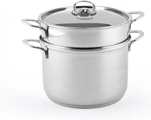 Bialetti Olla con cesta individual, línea especial de acero de 8.7in Olla de cocina de 6 cuartos Ideal para pasta italiana Fabricado en Italia