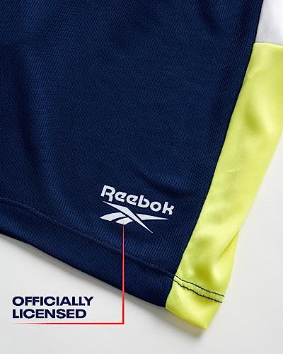 Reebok Boys’ Shorts Set – 2 Piece Performance T-Shirt And Basketball Gym Shorts (8-12), Size 12, Neon Yellow/Dark Blue #TOP3