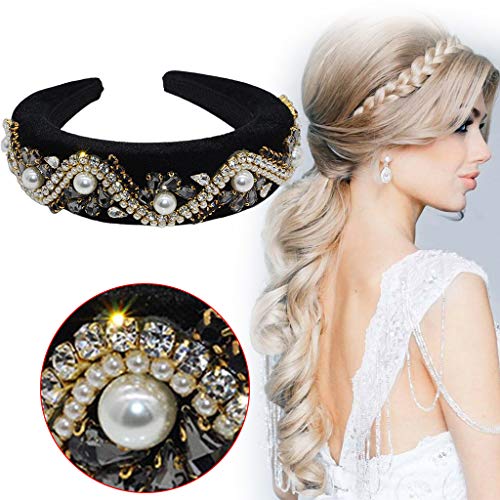 Serre-tête strass large et confortable fixe coiffure femme chic - 2