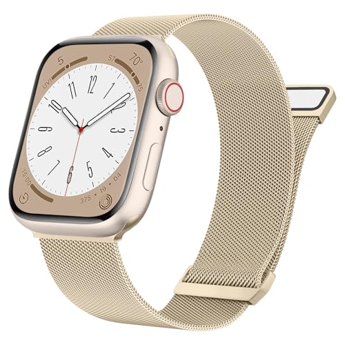 Image of Meliya Metal Straps Compatible for Apple Watch Strap 38mm 40mm 41mm 42mm 44mm 45mm 46mm 49mm Women Men, Adjustable Mesh Loop Magnetic Milanese Band for iWatch Series 10 9 8 7 6 5 4 3 2 1 SE