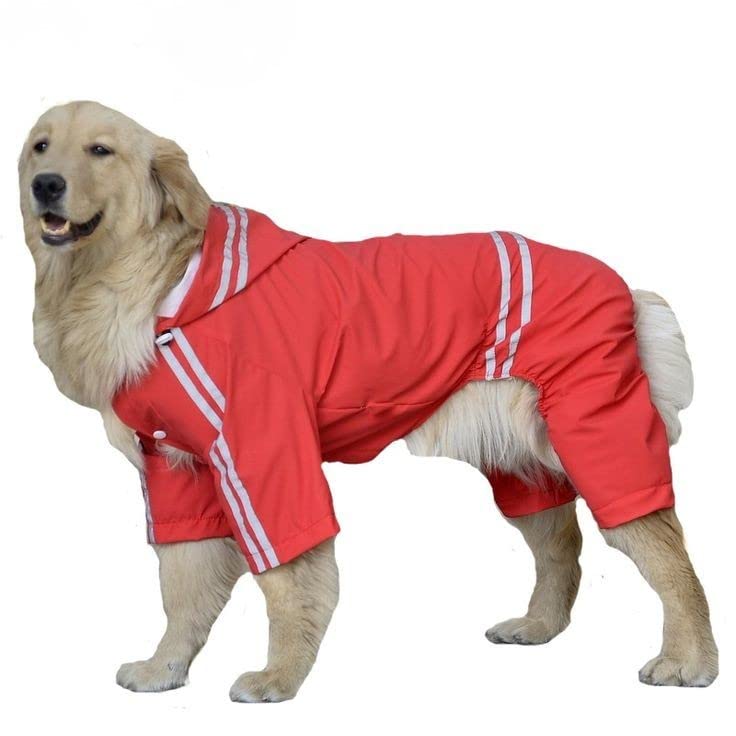 Bhumi Enterprises Dog Raincoats Jumpsuit Rain Snow Coats Waterproof Clothing 4 Four Legs Raincoat Full-Cover Dogs Hooded Poncho Dog Pet (Red) (22) (B0C1CZXQ4Y) Amazon Price History, Amazon Price Tracker