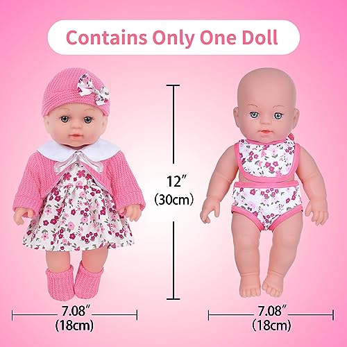 Muñeca bebé de 12 pulgadas con ropa y accesorios miniatura 3