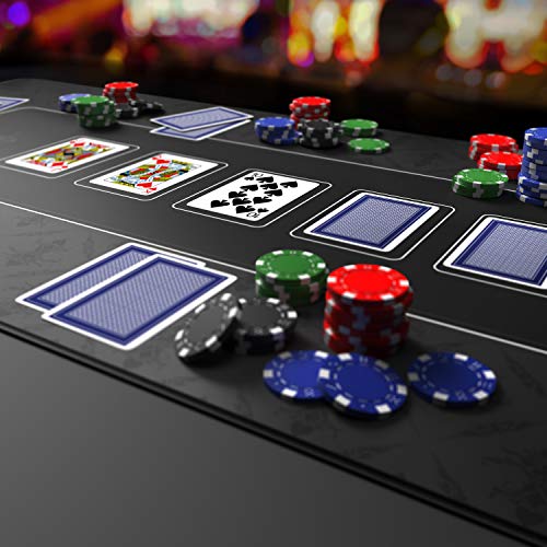 CSL - XXL Mauspad 900x400mm - XXL Poker Mousepad groß im Poker Stil - Tischunterlage Large Size - verbessert Präzision und Geschwindigkeit - Pokermatte Schwarz