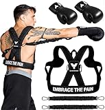 Elite Sports Adult Boxing Harness with 12oz Gloves – Adjustable Resistance Bands (3 Levels), Stability Strap, Padded Back & Shoulder, Ballistic Nylon, Quick-Release Buckle – Training & Workout Gear