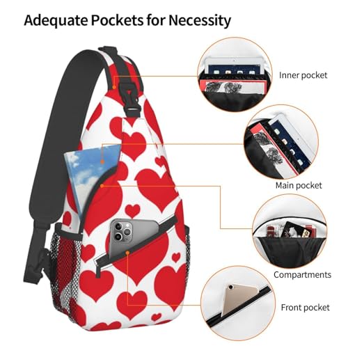 Heart Shoulder Bag Cute Sling Backpack Daypack Casual Valentines Day Bag Womens Backpack Bag4